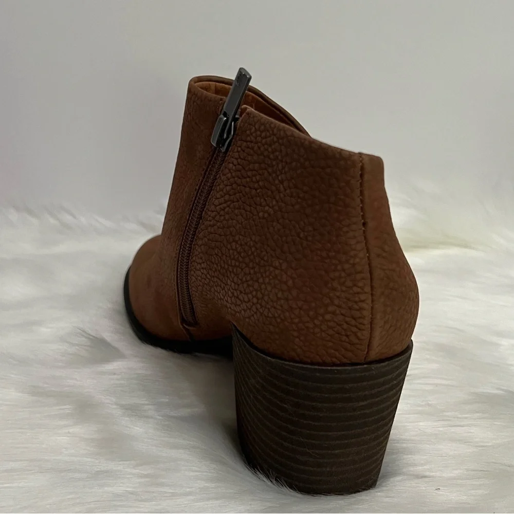 Lucky Brand Bellita Leather Ankle Boot In Brown Size 7.5 NWOB